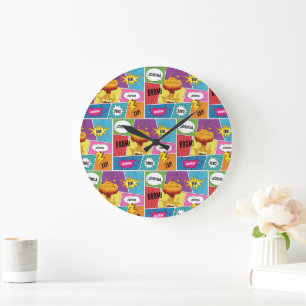Colourful Comic Book Personalised Name Pop Art Large Clock
