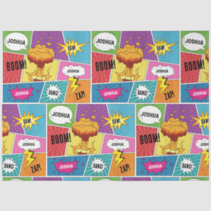 Colourful Comic Book Personalised Name Pop Art Tissue Paper
