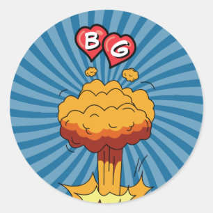 Colourful Comic Book Pop Art Wedding Favour Classic Round Sticker
