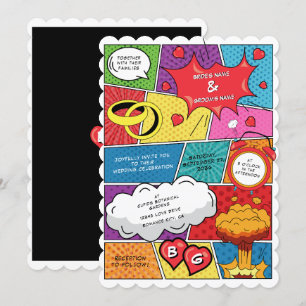 Colourful Comic Book Pop Art Wedding Invitation