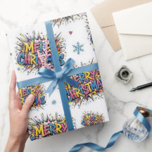 Colourful Comic Pop Art Christmas Wrapping Paper