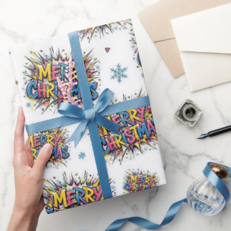Colourful Comic Pop Art Christmas Wrapping Paper
