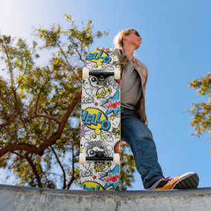 Colourful Comic Pop Art Speech Bubble Pattern Skateboard