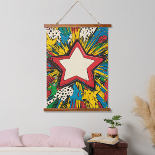 Colourful Comic Pop Art Starburst Explosion Hanging Tapestry