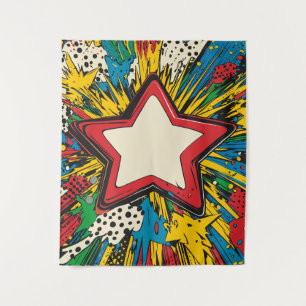 Colourful Comic Pop Art Starburst Explosion Tapestry