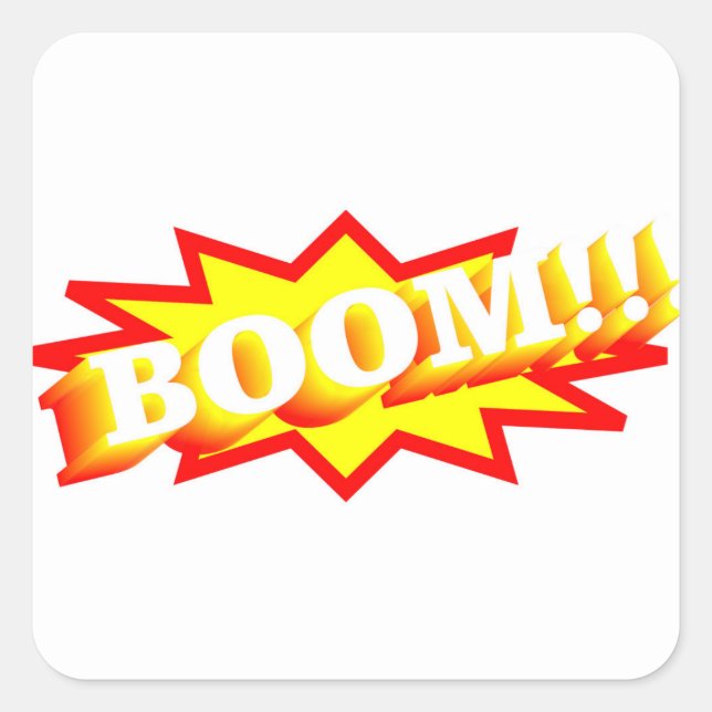 Colourful Comic Strip Boom Coffee Mug Square Sticker (Front)