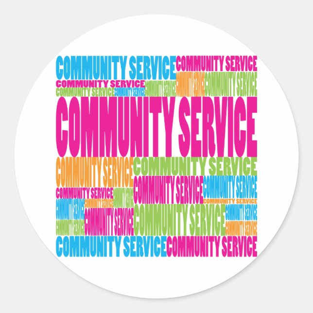 Colourful Community Service Classic Round Sticker (Front)