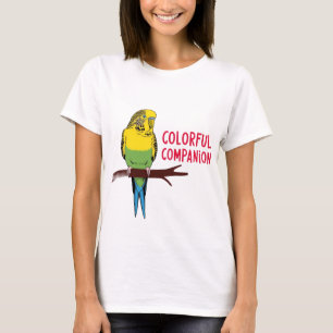 Colourful Companion: Budgie Parrot Lover's Delight T-Shirt