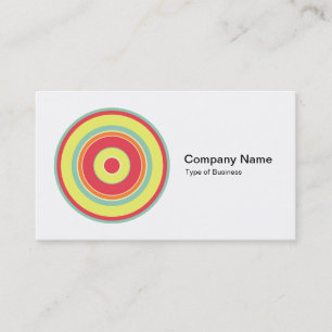Colourful Concentric Circles 01 Business Card