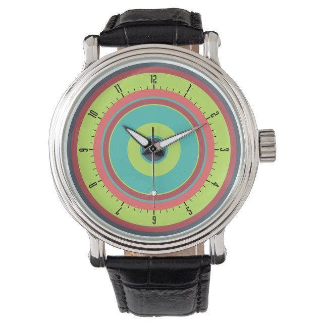 Colourful Concentric Circles 04 Watch (Front)