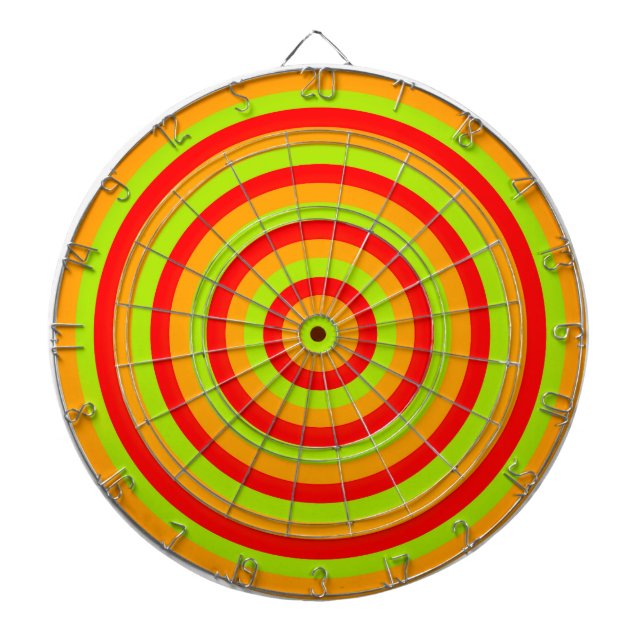Colourful Concentric Circles Dartboard (Front)