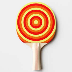 Colourful Concentric Circles Ping Pong Bat Paddle