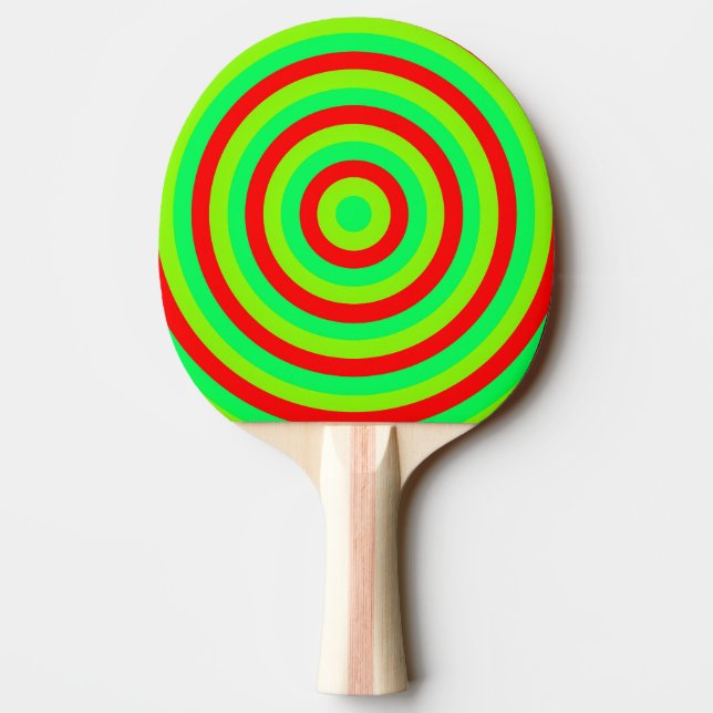Colourful Concentric Circles Ping Pong Bat Paddle (Back)