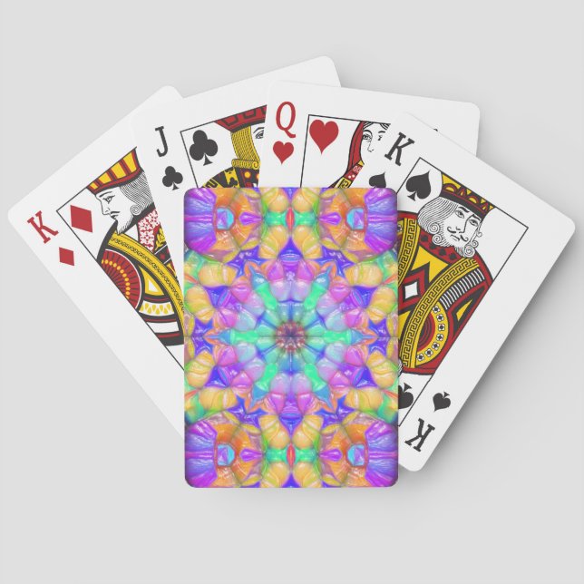 Colourful Concentric Reflections Playing Cards (Back)