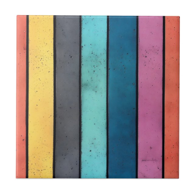 Colourful Concrete Pattern Ceramic Tile (Front)