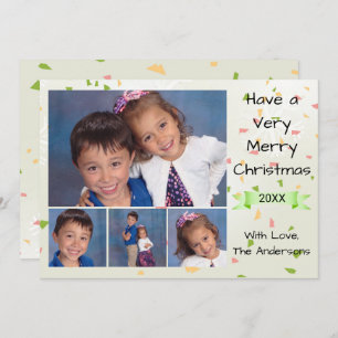 Colourful Confetti 4/5 Photos - 3x5 Christmas Card