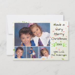Colourful Confetti 4/5 Photos - 3x5 Christmas Card