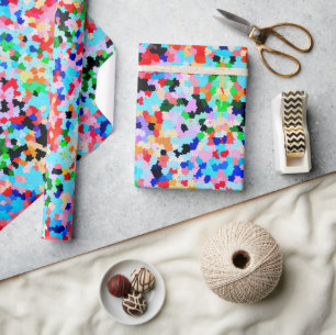 Colourful Confetti Abstract Mosaic Pattern Neck Ti Wrapping Paper