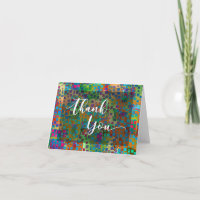 Colourful Confetti Abstract Thank You Card, 2
