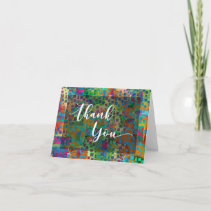 Colourful Confetti Abstract Thank You Card, 2 Card