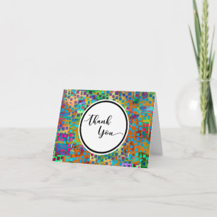 Colourful Confetti Abstract Thank You Card, 3 Card