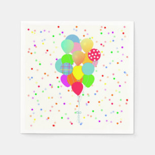 Colourful Confetti and Balloons Children’s Birthda Napkin