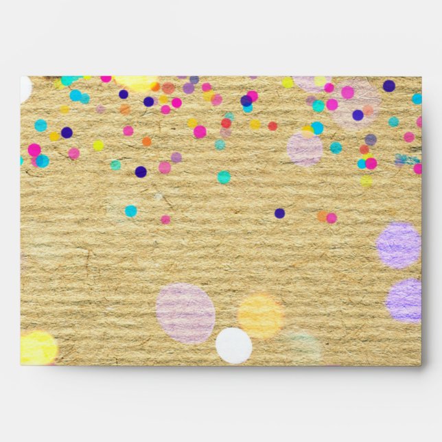 Colourful Confetti And Balloons Festive Birthday  Envelope (Front)