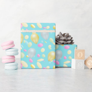 Colourful Confetti and Balloons Wrapping Paper