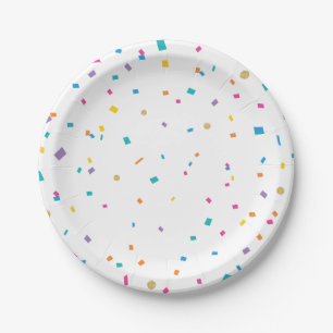 Colourful Confetti Birthday Celebration Paper Plate