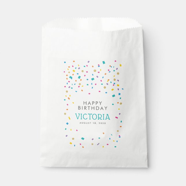Colourful Confetti Birthday Party Favours Favour Bag (Front)