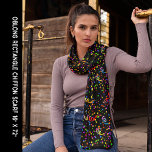 Colourful Confetti Black Party Celebration Chiffon Scarf<br><div class="desc">Colourful Confetti Black Party Celebration Chiffon Scarf. Personalise it with your artwork. Edit it to change the coloured background. For any occasion,  New Year's Day,  4th of July,  Christmas,  Mother's Day,  birthday,  a gift for you or someone special.</div>