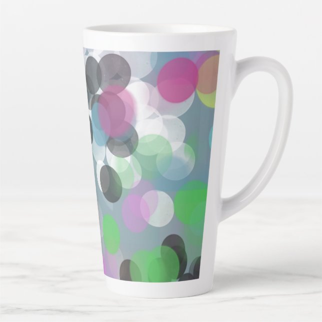 Colourful Confetti Bokeh Dots Latte Mug (Right)