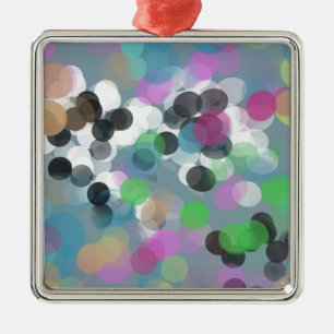 Colourful Confetti Bokeh Dots Metal Tree Decoration