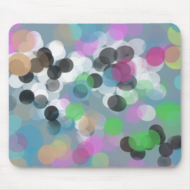 Colourful Confetti Bokeh Dots Mouse Pad (Front)