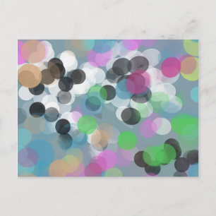 Colourful Confetti Bokeh Dots Postcard