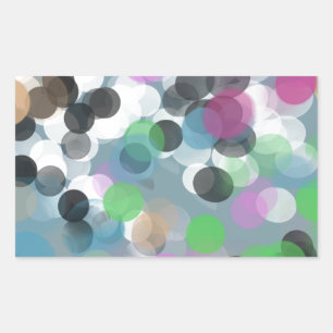 Colourful Confetti Bokeh Dots Rectangular Sticker