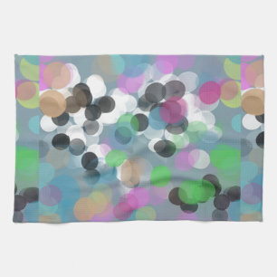Colourful Confetti Bokeh Dots Tea Towel