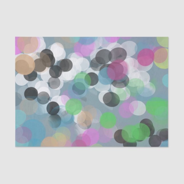 Colourful Confetti Bokeh Dots Tissue Paper (Front)