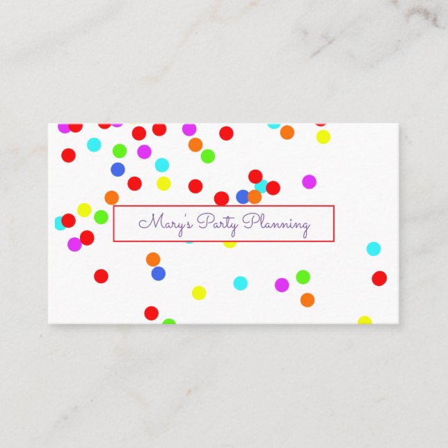 Colourful Confetti Business Card (Front)