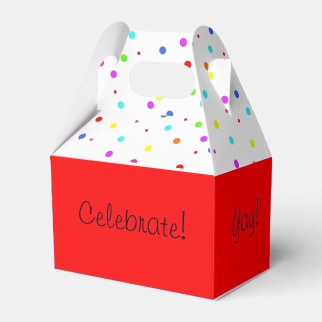 Colourful Confetti Children’s Birthday Party Favour Box (Front Side)
