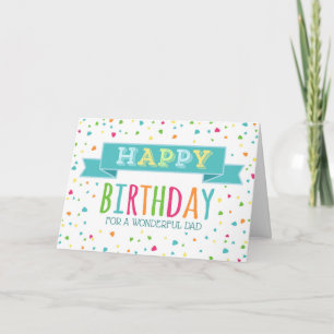 Colourful Confetti Dad Birthday Card
