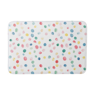 Colourful Confetti Dots Blue Red Yellow Green Pink Bath Mat
