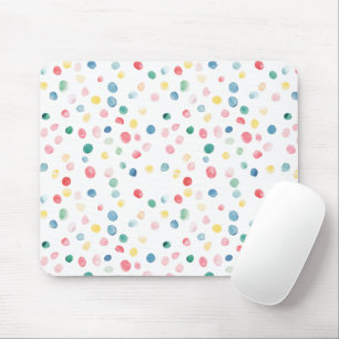 Colourful Confetti Dots Blue Red Yellow Green Pink Mouse Pad