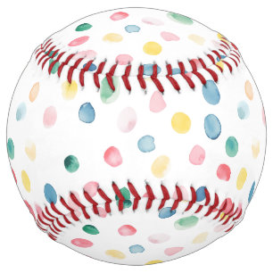 Colourful Confetti Dots Blue Red Yellow Green Pink Softball