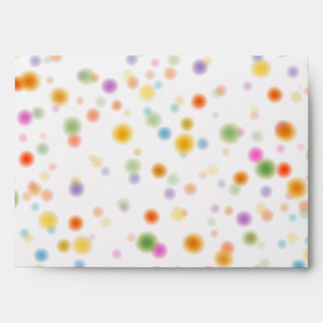 Colourful Confetti Dots Party Envelope (Front)