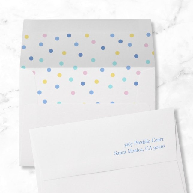 Colourful Confetti Envelope (Fun Confetti Custom Return Address Envelope)