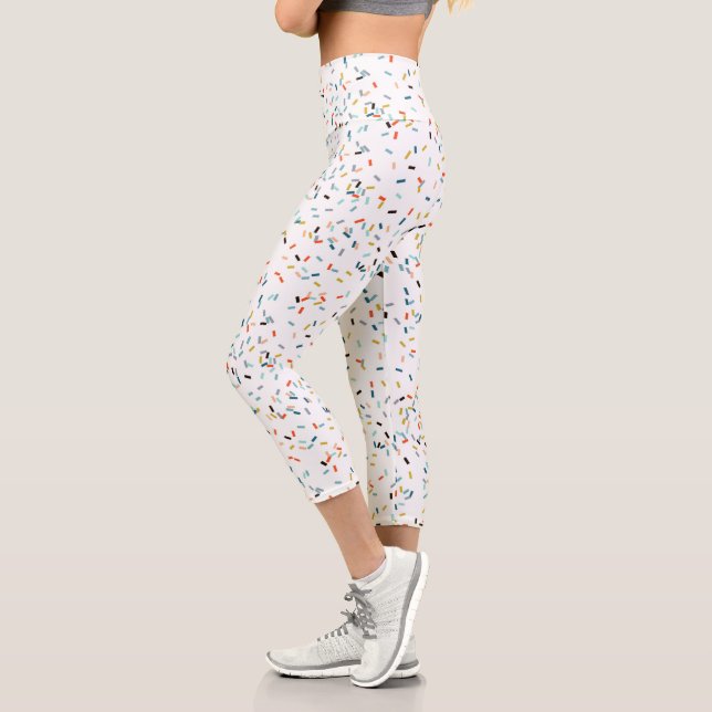Colourful Confetti Fall Pattern Capri Leggings (Left)