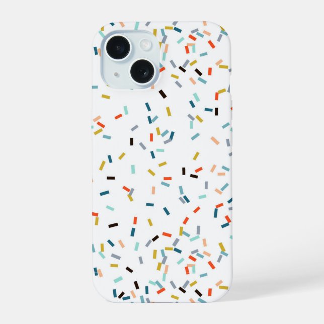 Colourful Confetti Fall Pattern iPhone 15 Case (Back)