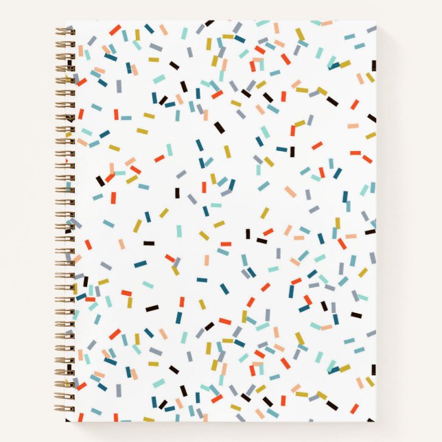 Colourful Confetti Fall Pattern Notebook (Front)