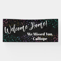Colourful Confetti Festive Black Welcome Home